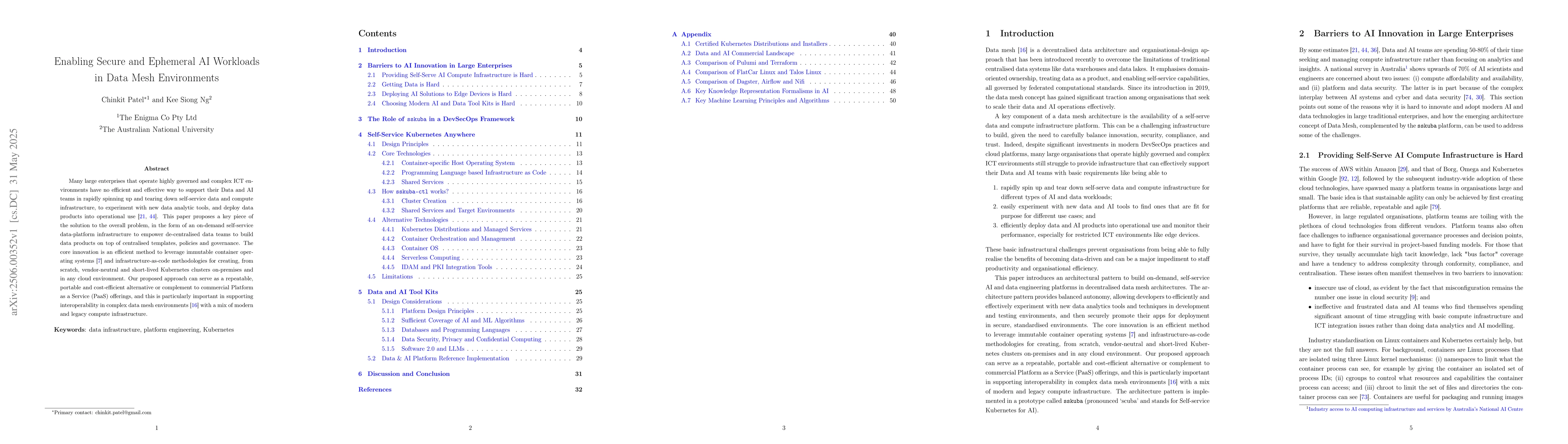 Thumbnail for Enabling Secure and Ephemeral AI Workloads in Data Mesh Environments