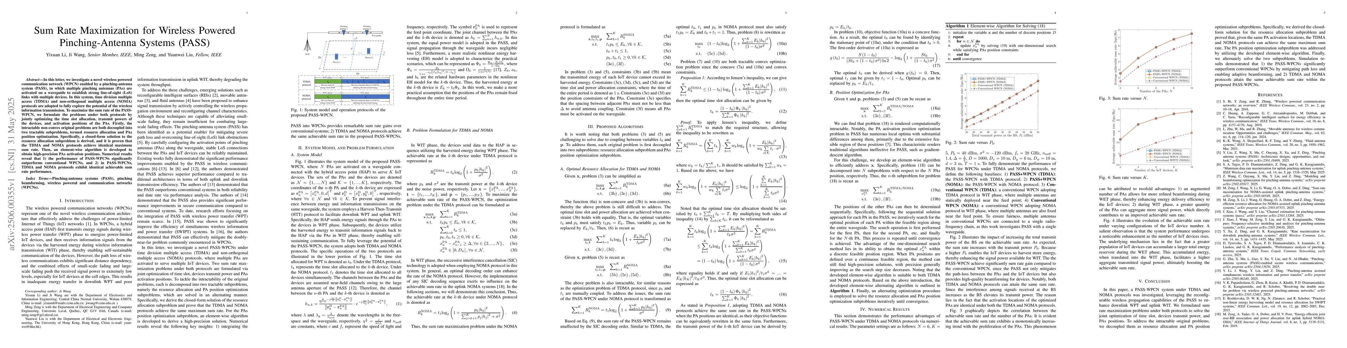Thumbnail for Sum Rate Maximization for Wireless Powered Pinching-Antenna Systems
  (PASS)
