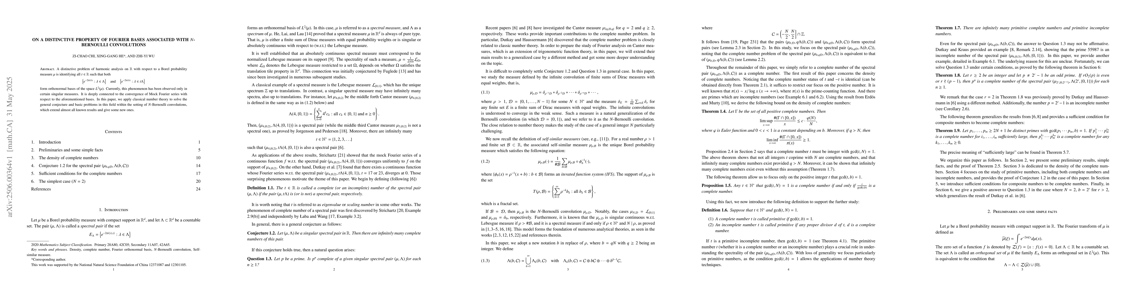 Thumbnail for On a distinctive property of Fourier bases associated with $N$-
  Bernoulli Convolutions