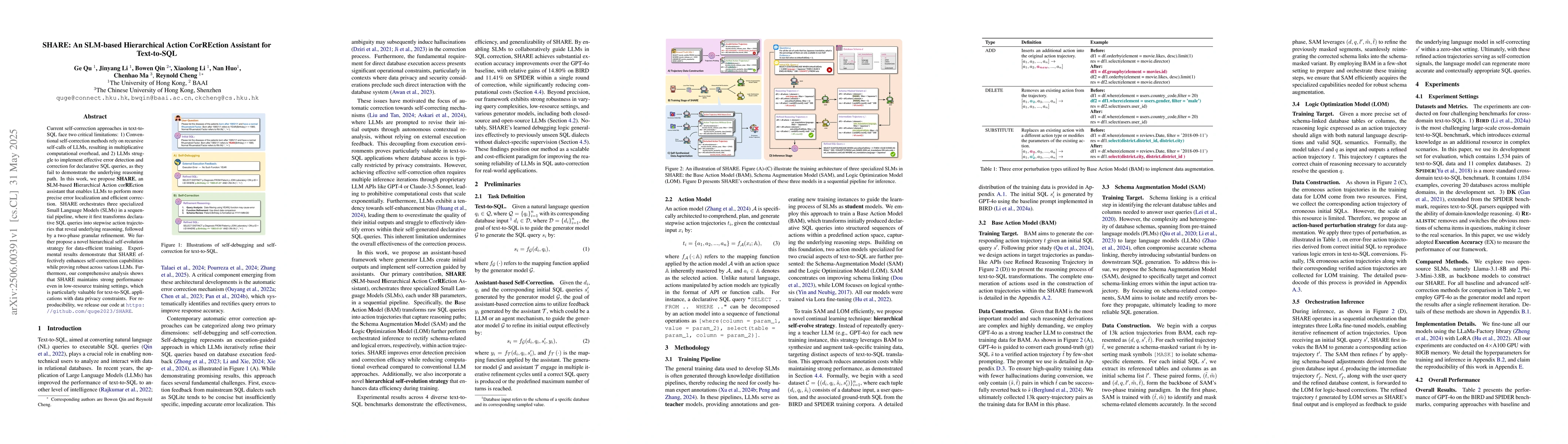 Thumbnail for SHARE: An SLM-based Hierarchical Action CorREction Assistant for
  Text-to-SQL