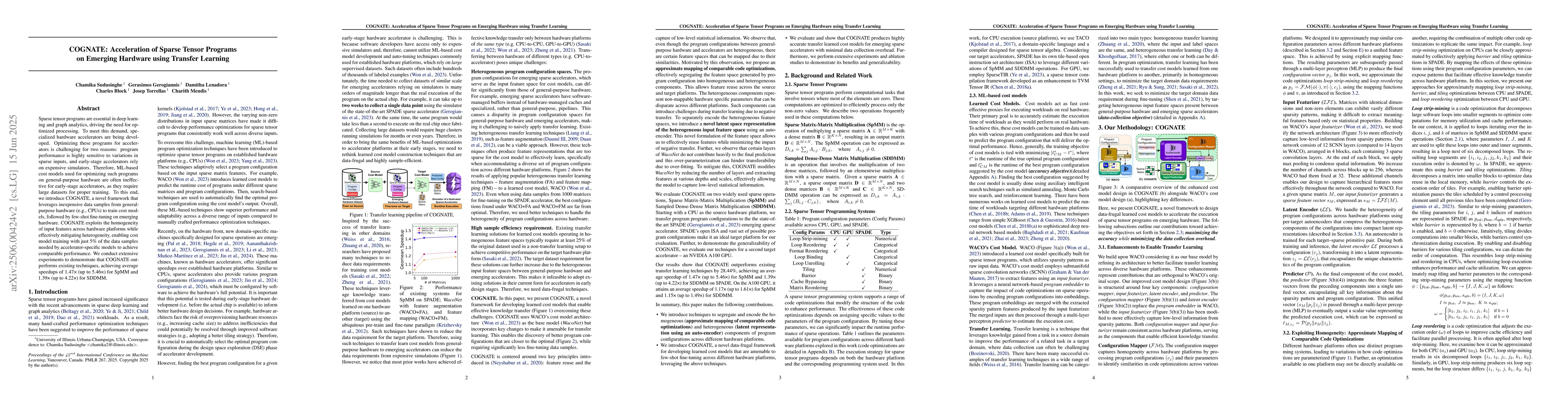 Thumbnail for COGNATE: Acceleration of Sparse Tensor Programs on Emerging Hardware
  using Transfer Learning
