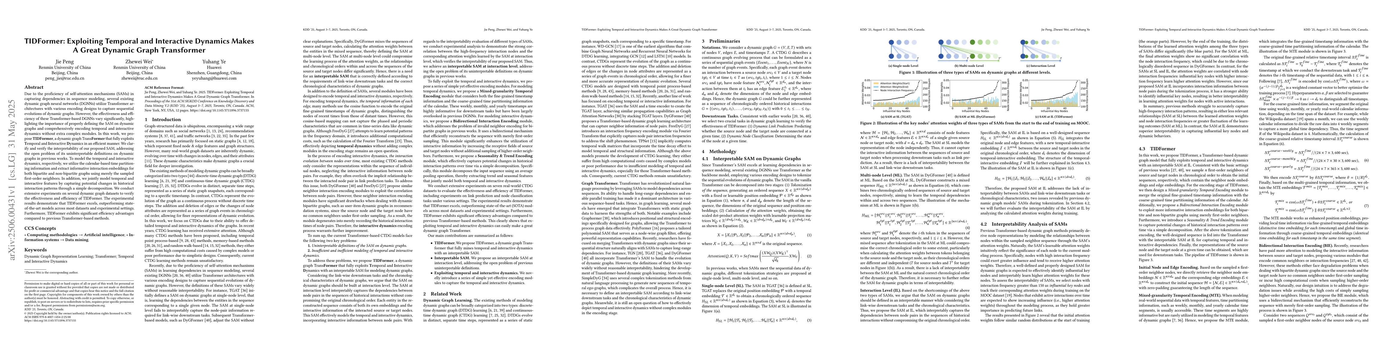 Thumbnail for TIDFormer: Exploiting Temporal and Interactive Dynamics Makes A Great
  Dynamic Graph Transformer
