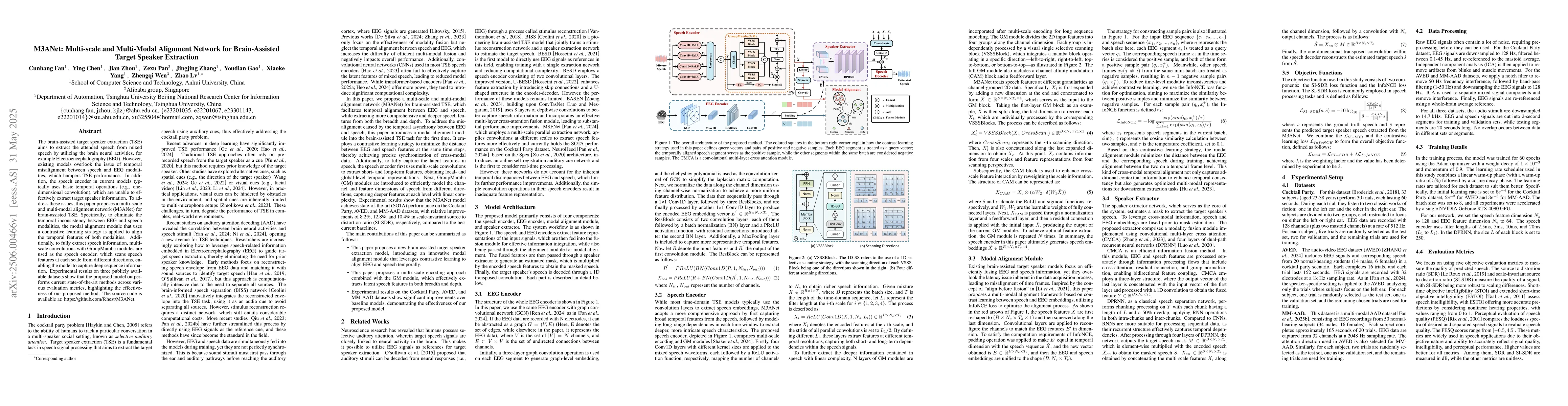 Thumbnail for M3ANet: Multi-scale and Multi-Modal Alignment Network for Brain-Assisted
  Target Speaker Extraction