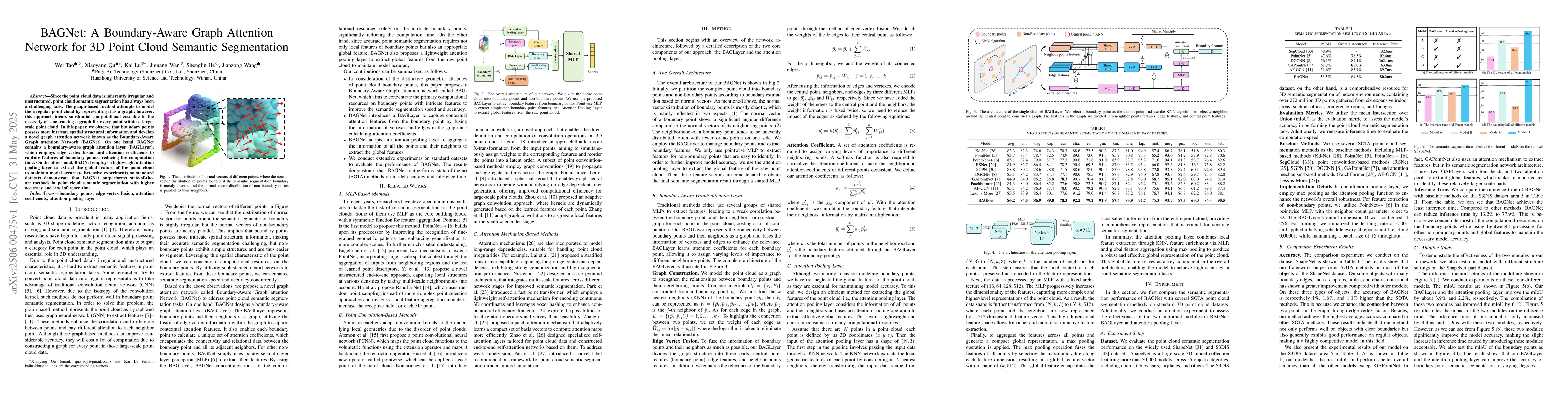 Thumbnail for BAGNet: A Boundary-Aware Graph Attention Network for 3D Point Cloud
  Semantic Segmentation