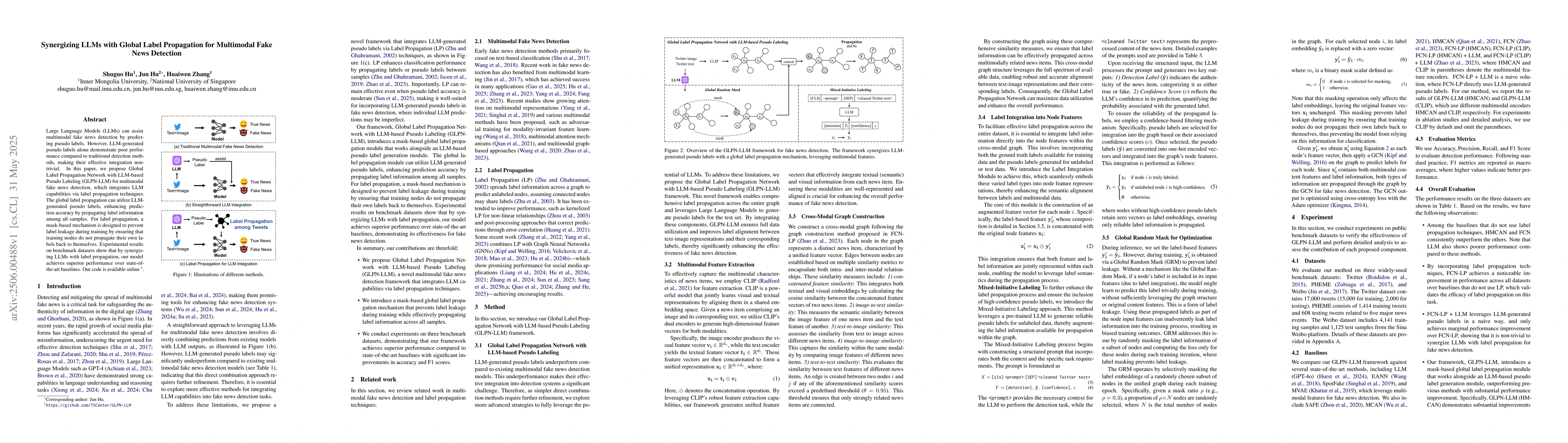 Thumbnail for Synergizing LLMs with Global Label Propagation for Multimodal Fake News
  Detection
