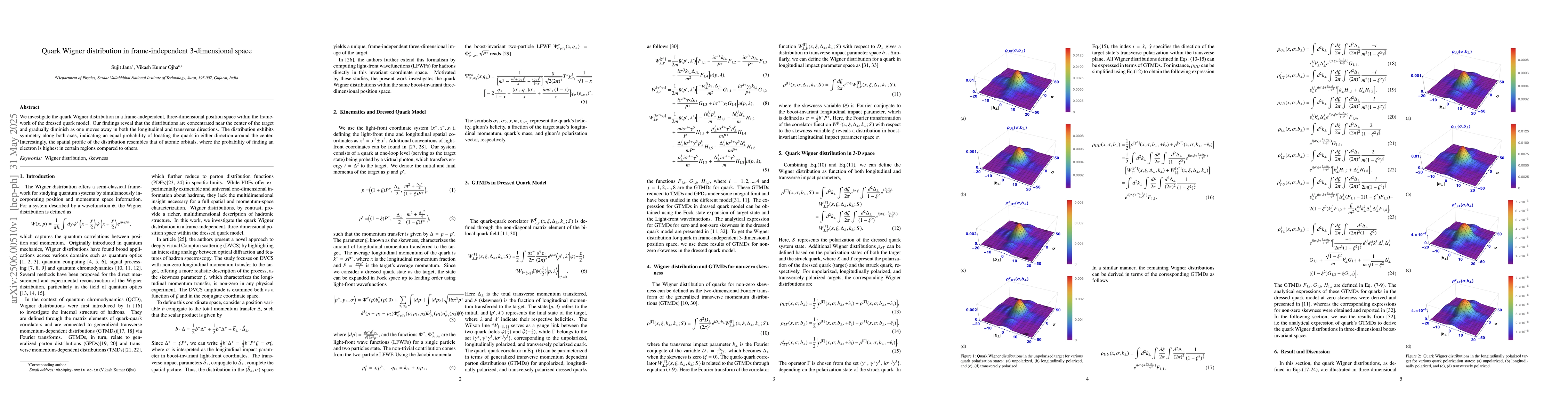Thumbnail for Quark Wigner distribution in frame-independent 3-dimensional space