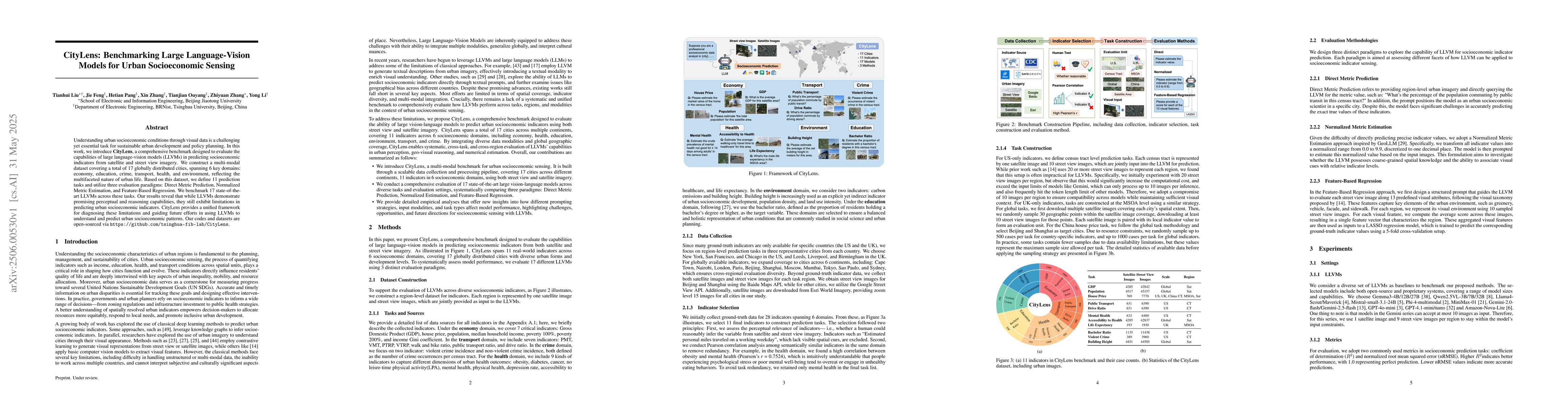 Thumbnail for CityLens: Benchmarking Large Language-Vision Models for Urban
  Socioeconomic Sensing
