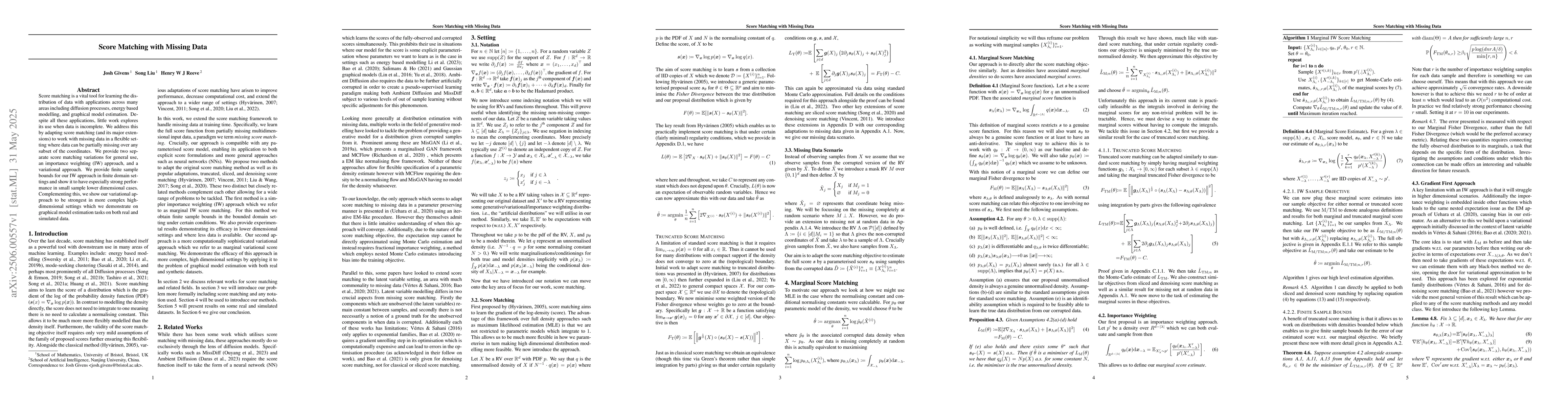 Thumbnail for Score Matching With Missing Data