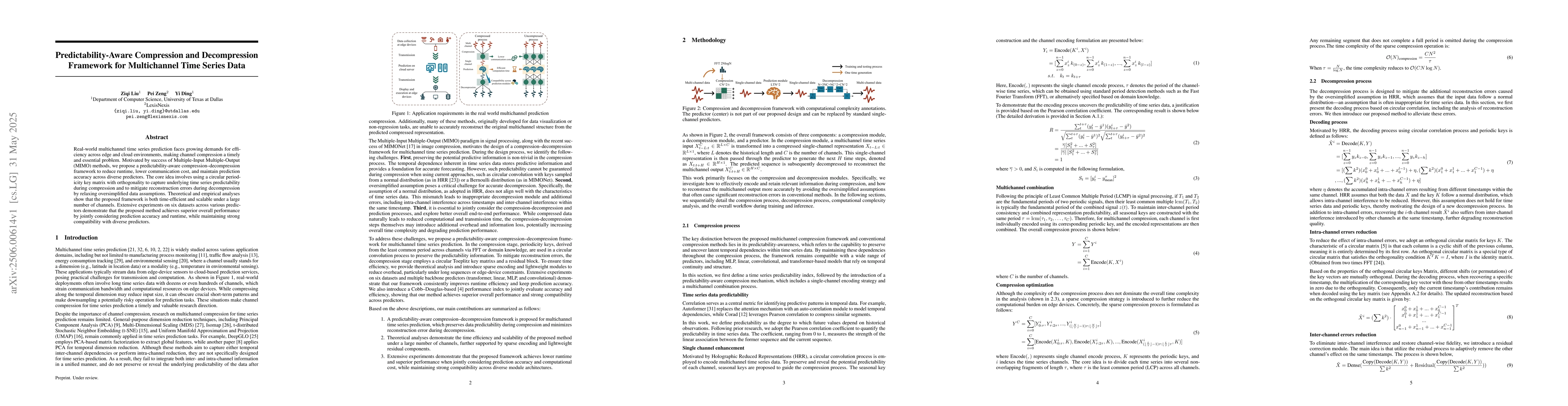 Thumbnail for Predictability-Aware Compression and Decompression Framework for
  Multichannel Time Series Data