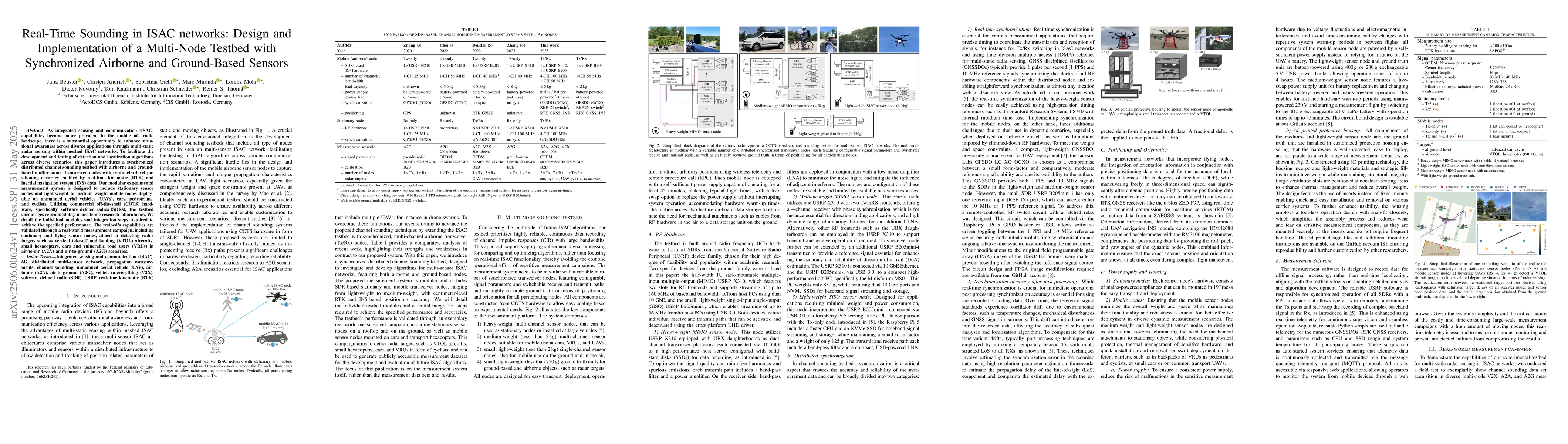 Thumbnail for Real-Time Sounding in ISAC networks: Design and Implementation of a
  Multi-Node Testbed with Synchronized Airborne and Ground-Based Sensors
