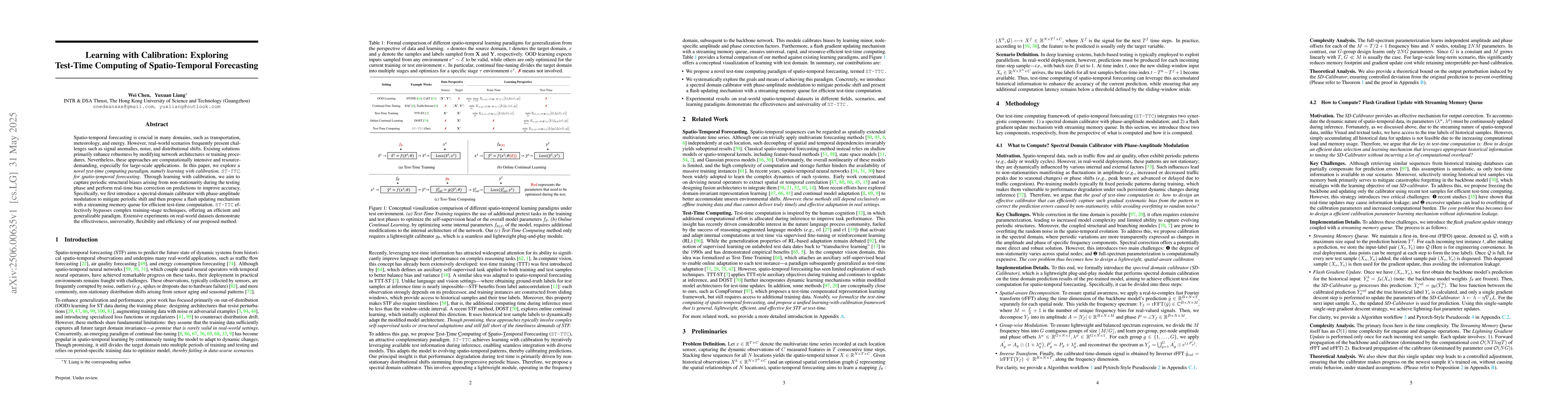Thumbnail for Learning with Calibration: Exploring Test-Time Computing of
  Spatio-Temporal Forecasting