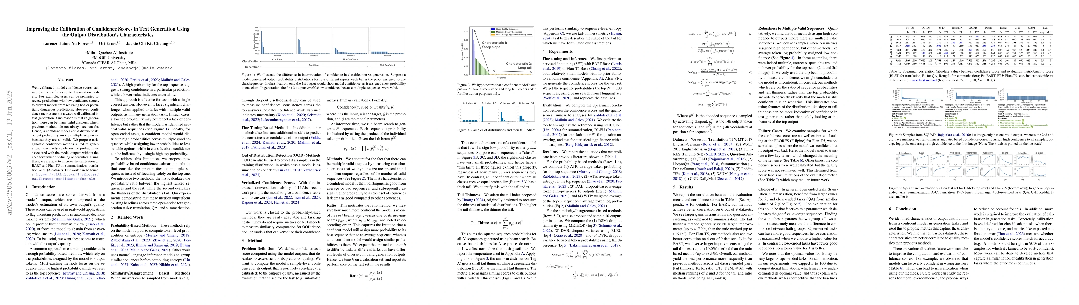 Thumbnail for Improving the Calibration of Confidence Scores in Text Generation Using
  the Output Distribution's Characteristics