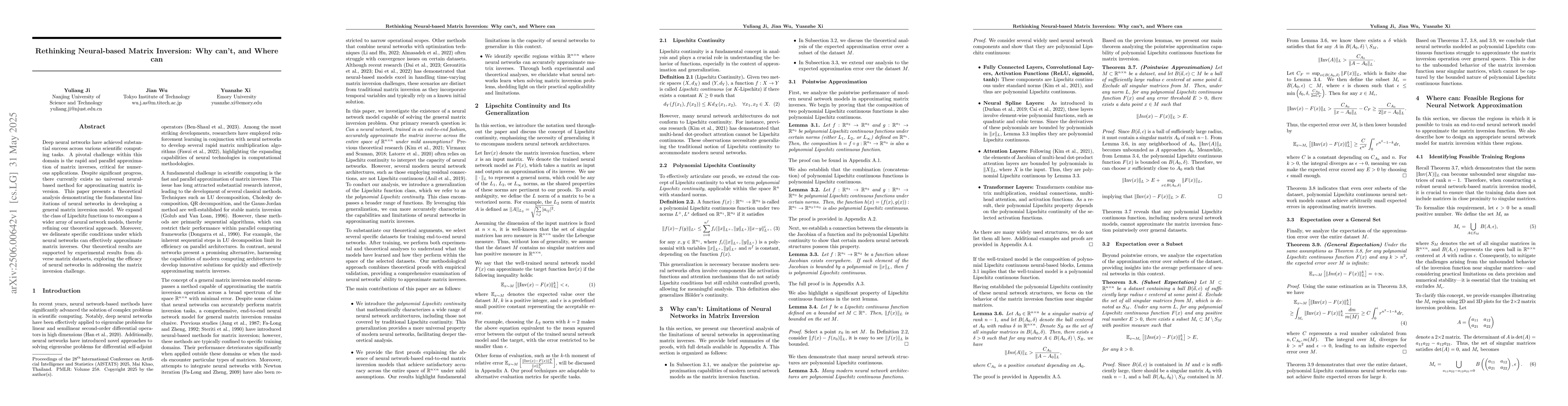 Thumbnail for Rethinking Neural-based Matrix Inversion: Why can't, and Where can