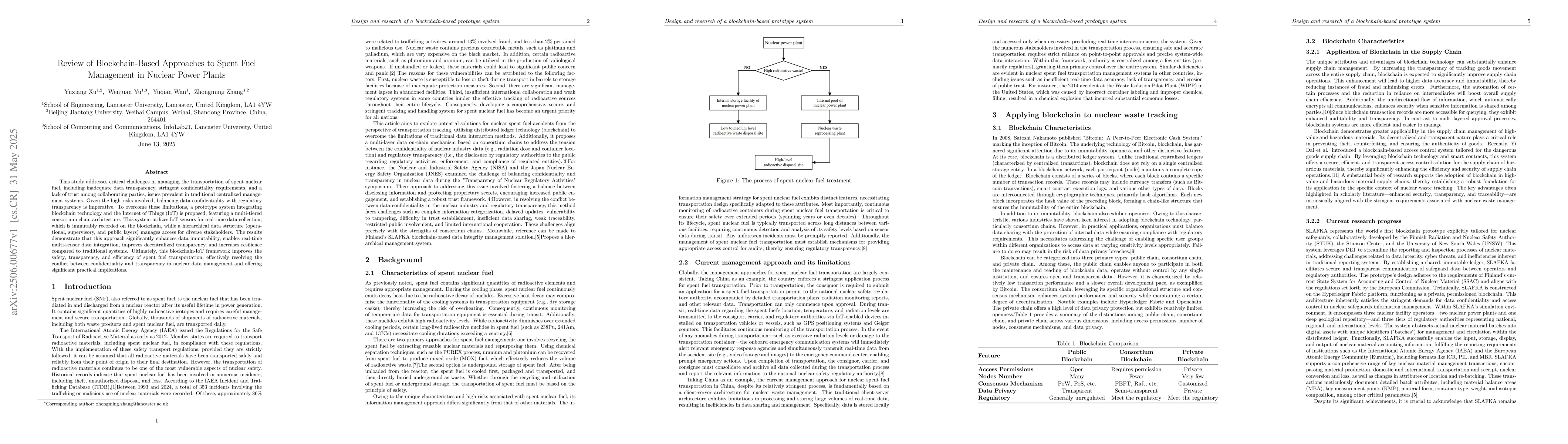 Thumbnail for Review of Blockchain-Based Approaches to Spent Fuel Management in
  Nuclear Power Plants