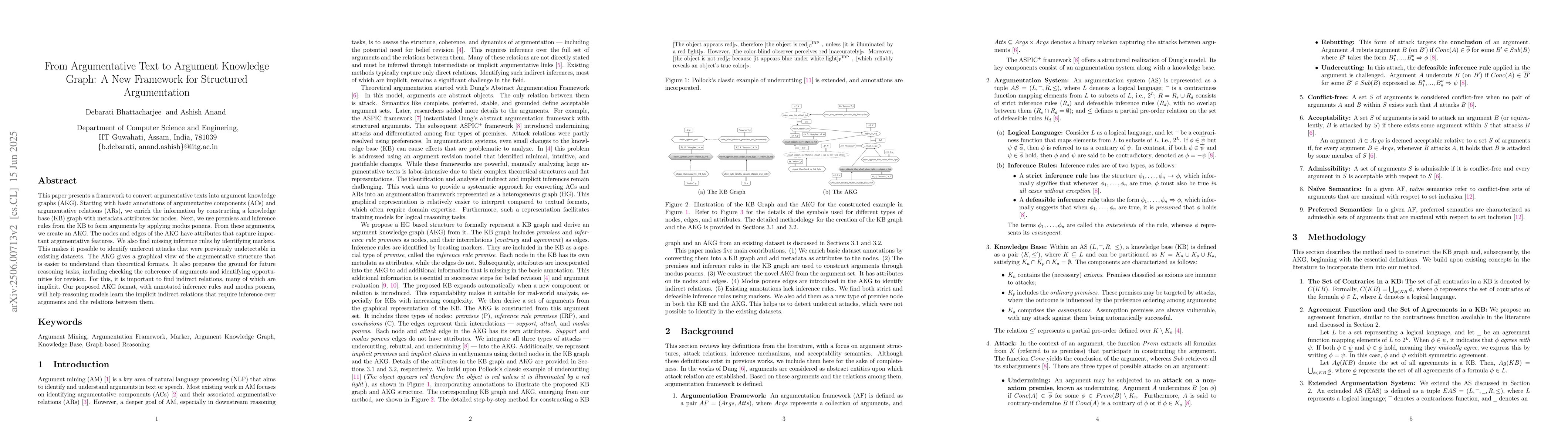 Thumbnail for From Argumentative Text to Argument Knowledge Graph: A New Framework for
  Structured Argumentation