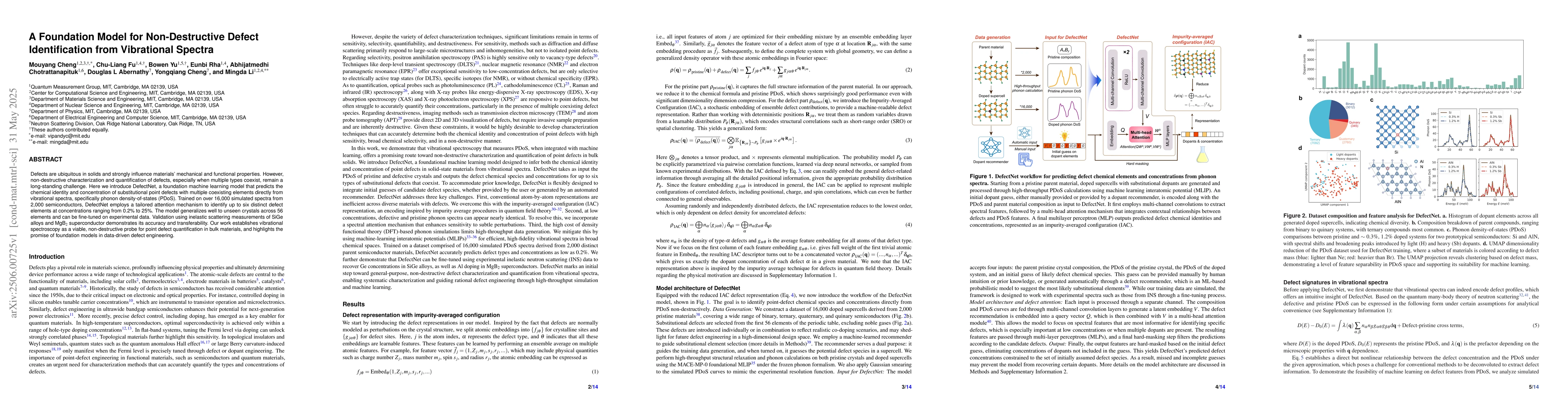 Thumbnail for A Foundation Model for Non-Destructive Defect Identification from
  Vibrational Spectra