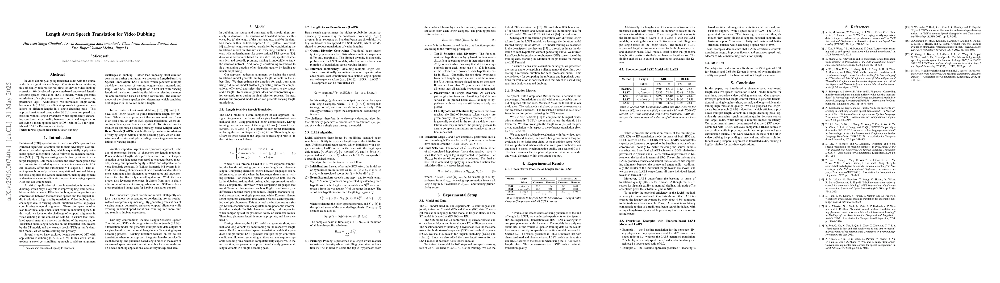 Thumbnail for Length Aware Speech Translation for Video Dubbing