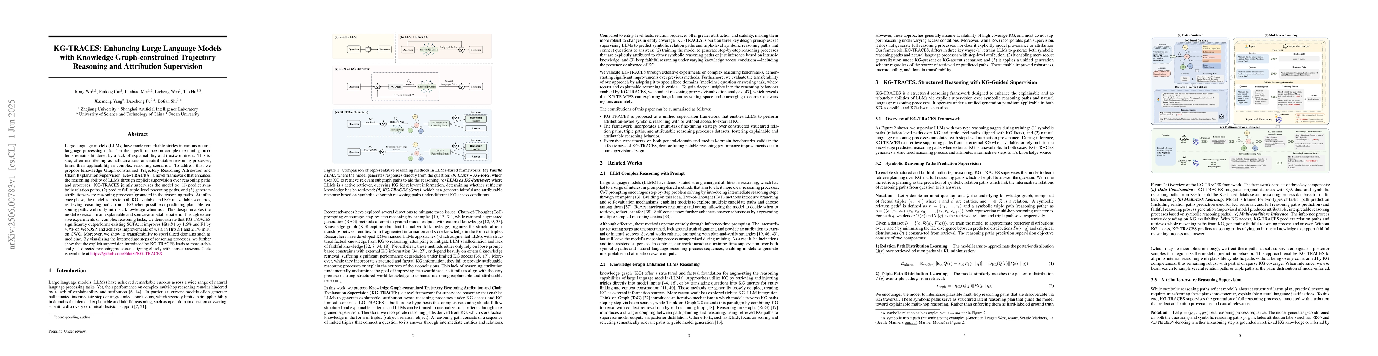 Thumbnail for KG-TRACES: Enhancing Large Language Models with Knowledge
  Graph-constrained Trajectory Reasoning and Attribution Supervision