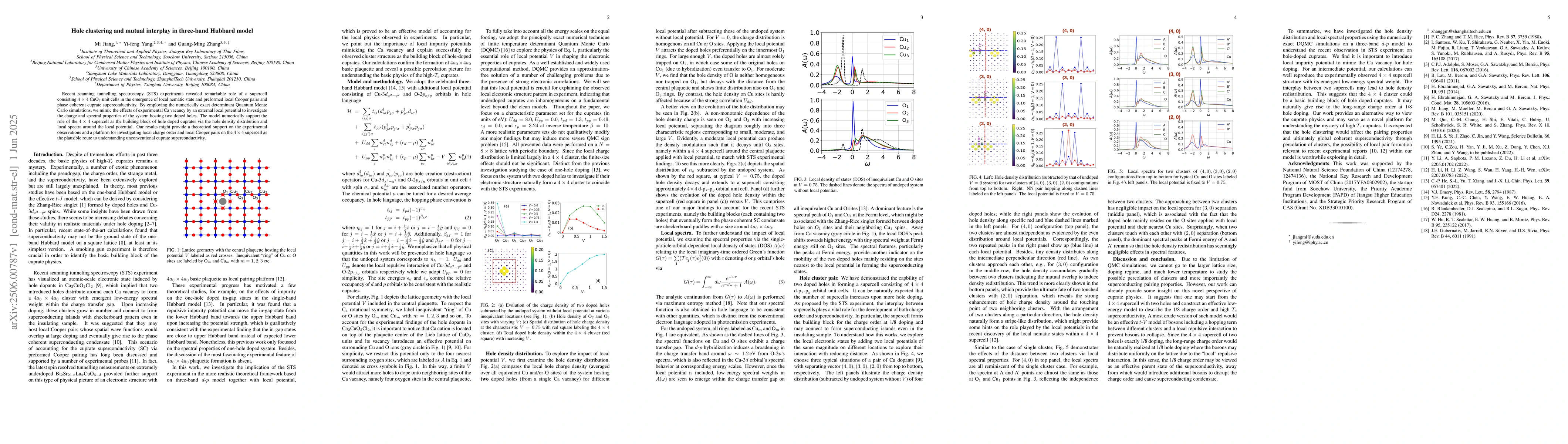 Thumbnail for Hole clustering and mutual interplay in three-band Hubbard model