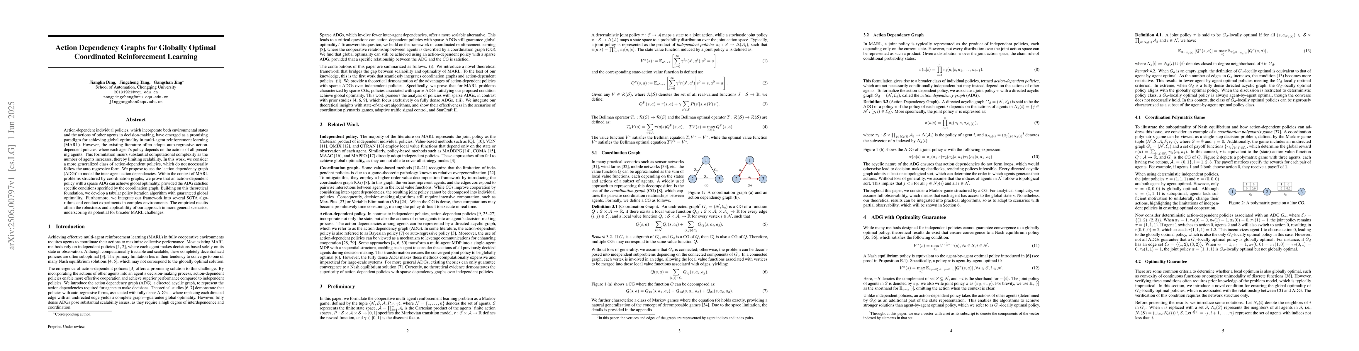 Thumbnail for Action Dependency Graphs for Globally Optimal Coordinated Reinforcement
  Learning