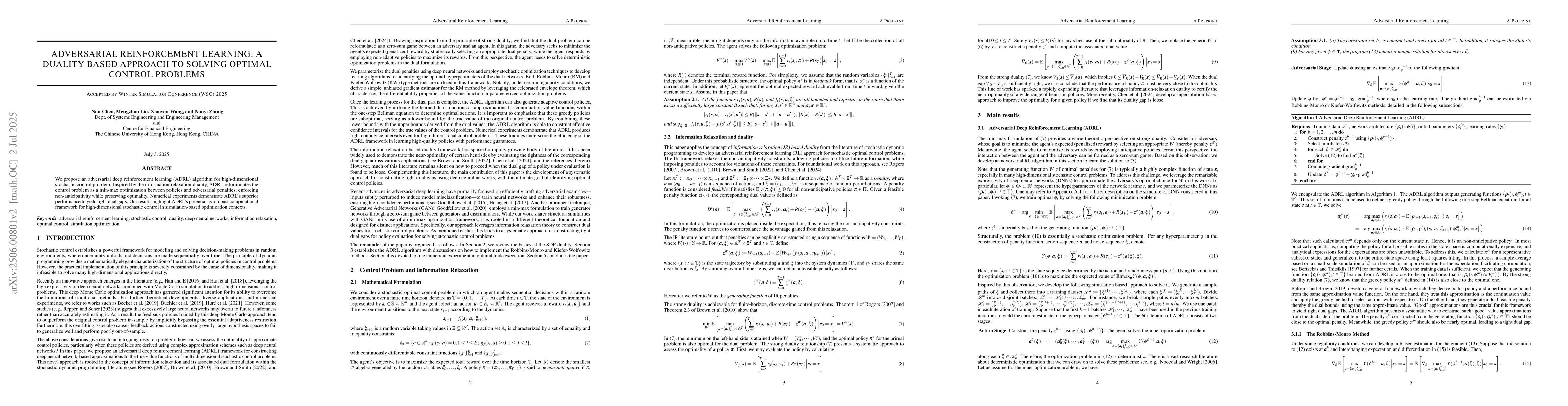 Thumbnail for Adversarial Reinforcement Learning: A Duality-Based Approach To Solving
  Optimal Control Problems