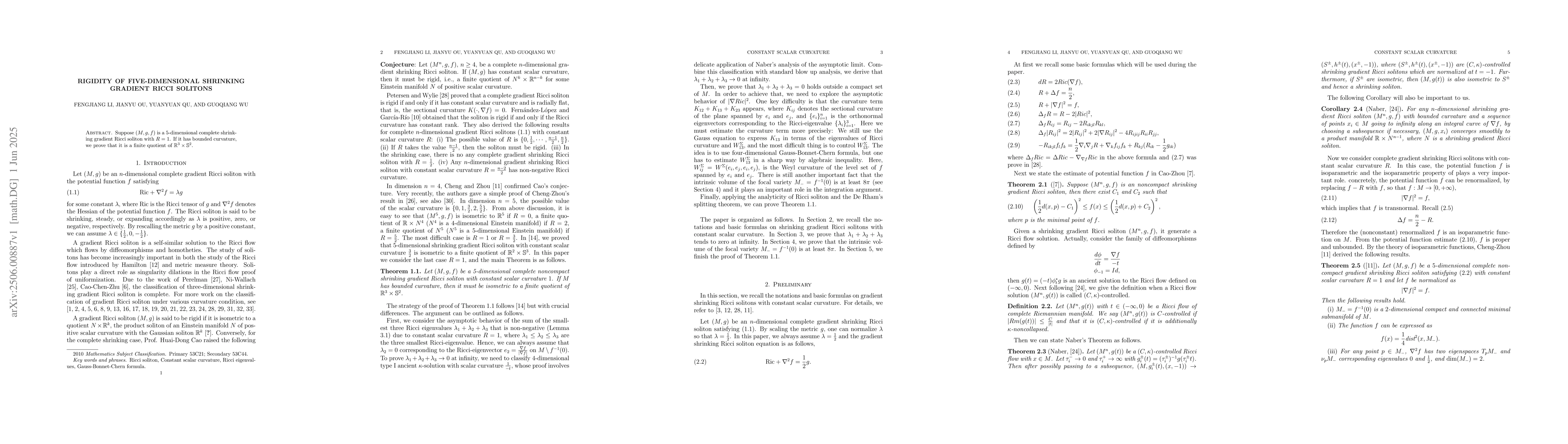 Thumbnail for Rigidity of Five-Dimensional shrinking gradient Ricci solitons