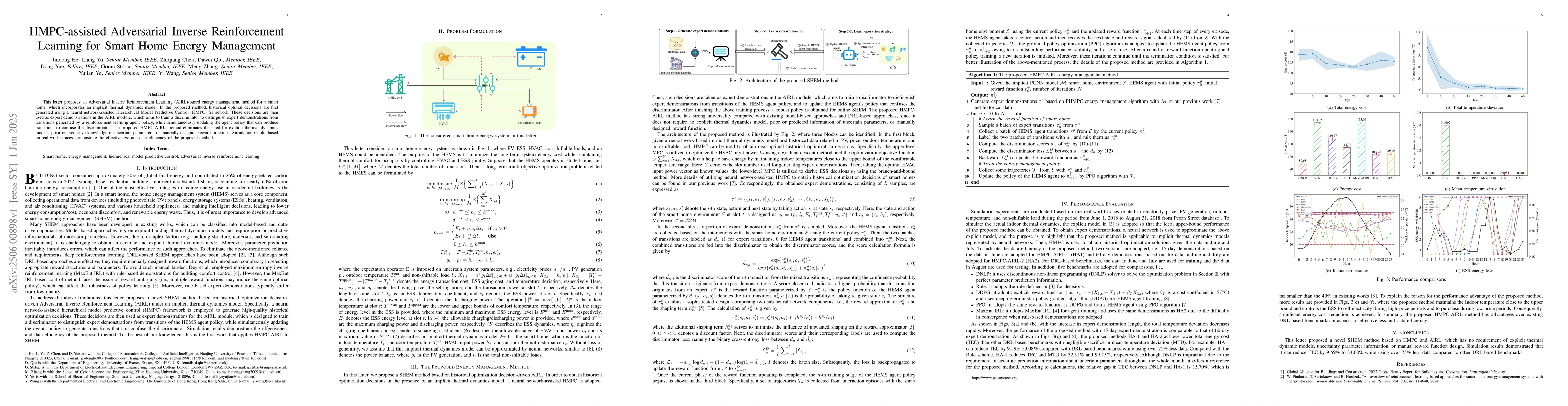 Thumbnail for HMPC-assisted Adversarial Inverse Reinforcement Learning for Smart Home
  Energy Management