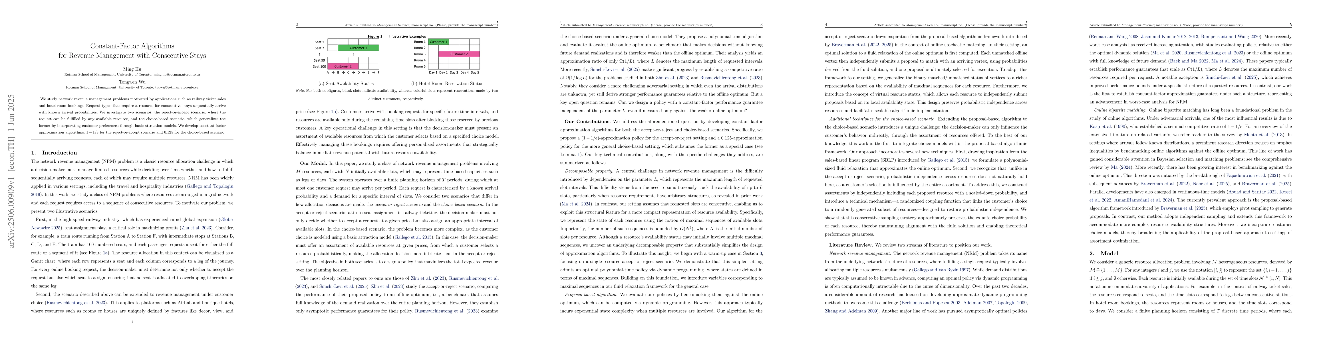 Thumbnail for Constant-Factor Algorithms for Revenue Management with Consecutive Stays