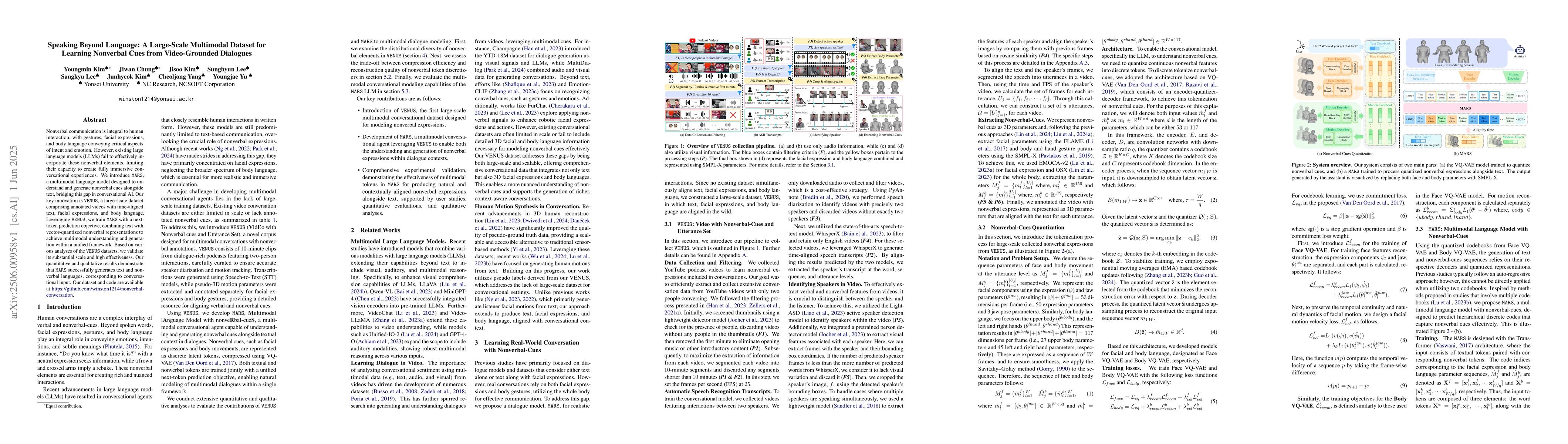 Thumbnail for Speaking Beyond Language: A Large-Scale Multimodal Dataset for Learning
  Nonverbal Cues from Video-Grounded Dialogues