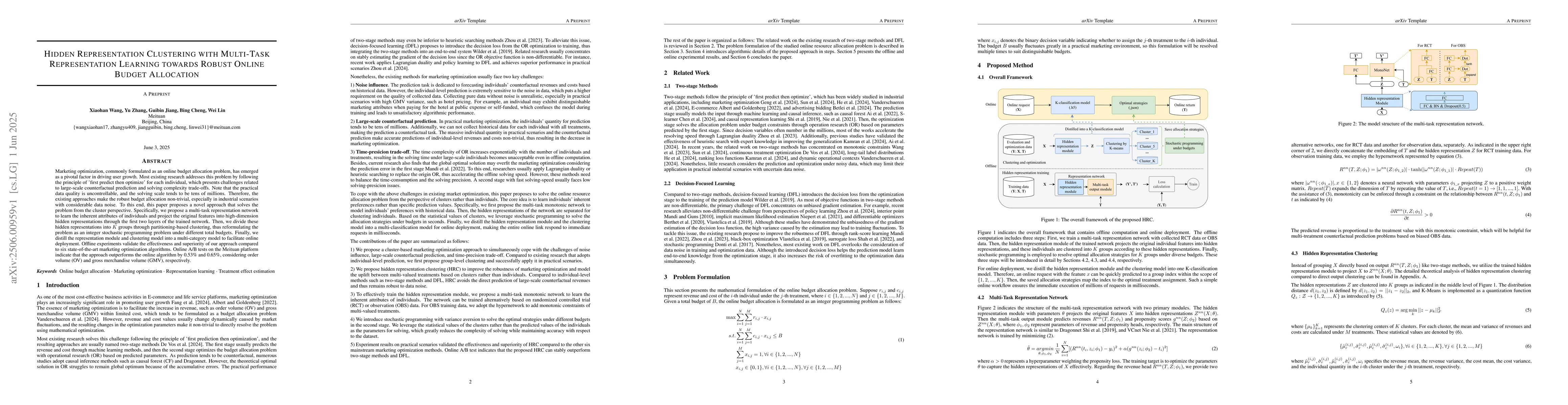 Thumbnail for Hidden Representation Clustering with Multi-Task Representation Learning
  towards Robust Online Budget Allocation