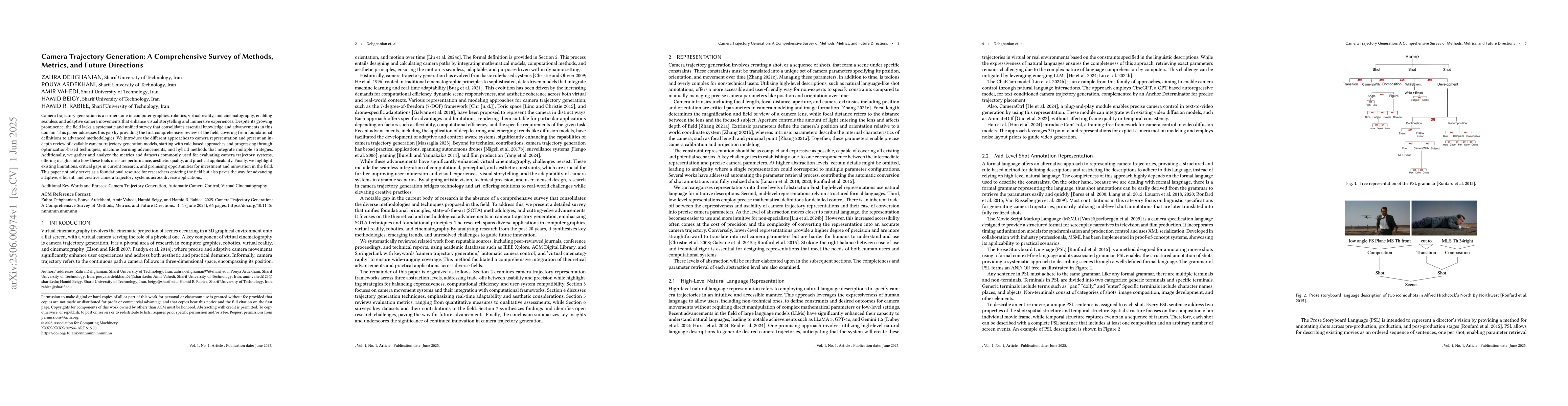 Thumbnail for Camera Trajectory Generation: A Comprehensive Survey of Methods,
  Metrics, and Future Directions