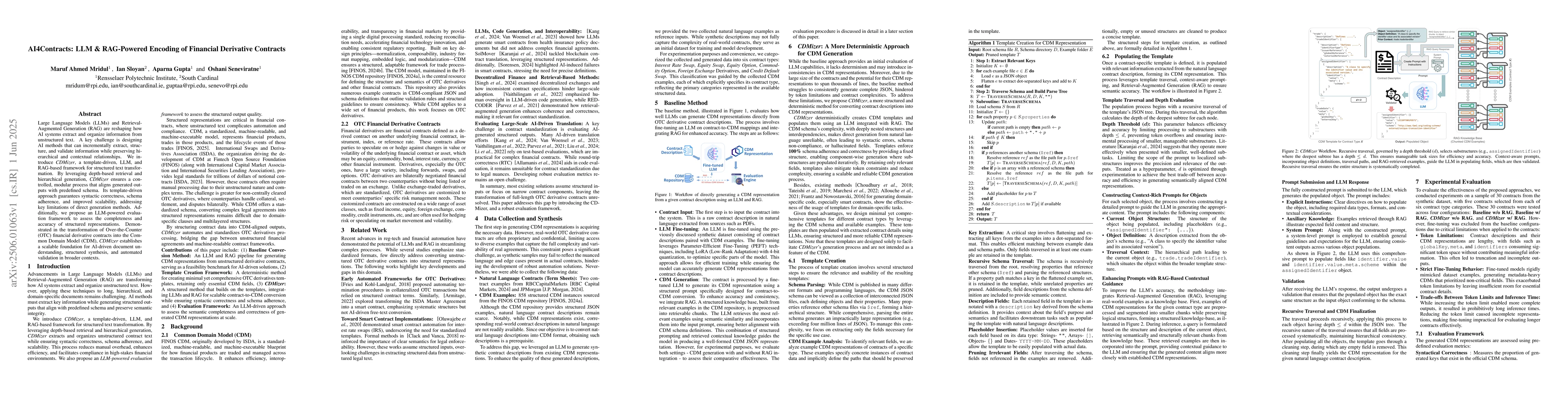 Thumbnail for AI4Contracts: LLM & RAG-Powered Encoding of Financial Derivative
  Contracts