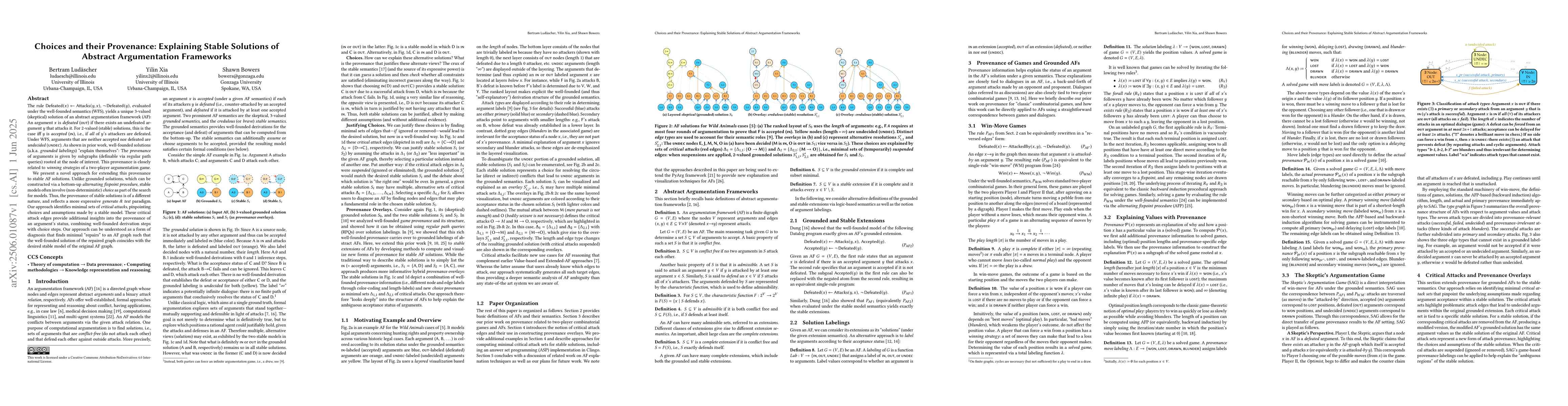 Thumbnail for Choices and their Provenance: Explaining Stable Solutions of Abstract
  Argumentation Frameworks