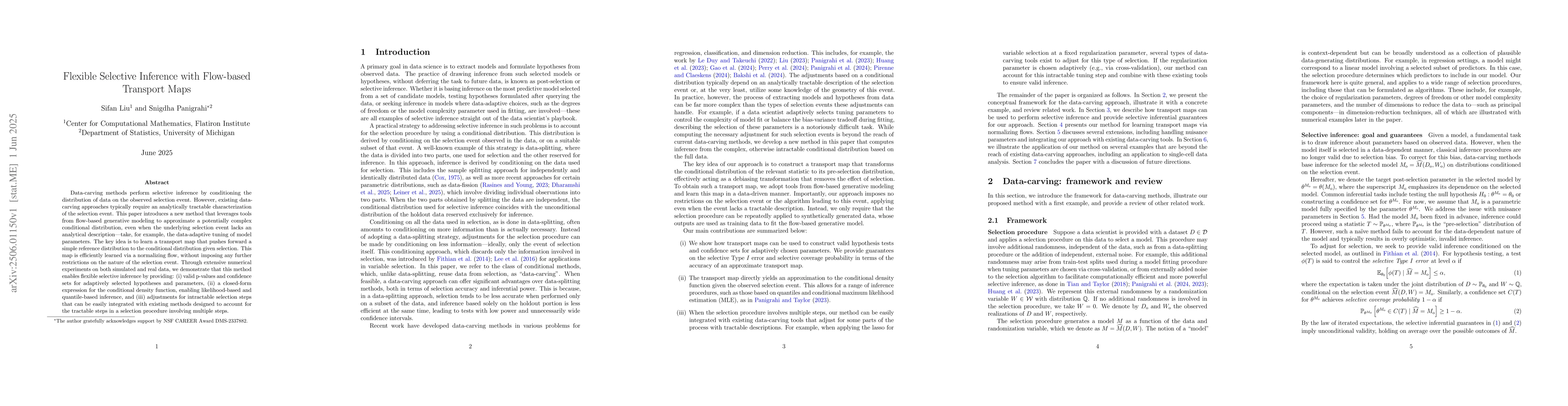 Thumbnail for Flexible Selective Inference with Flow-based Transport Maps