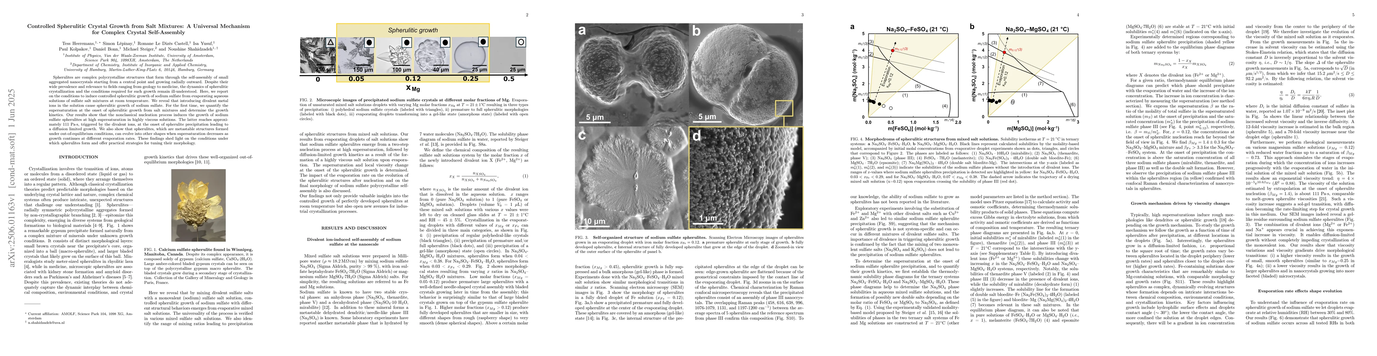 Thumbnail for Controlled Spherulitic Crystal Growth from Salt Mixtures: A Universal
  Mechanism for Complex Crystal Self-Assembly