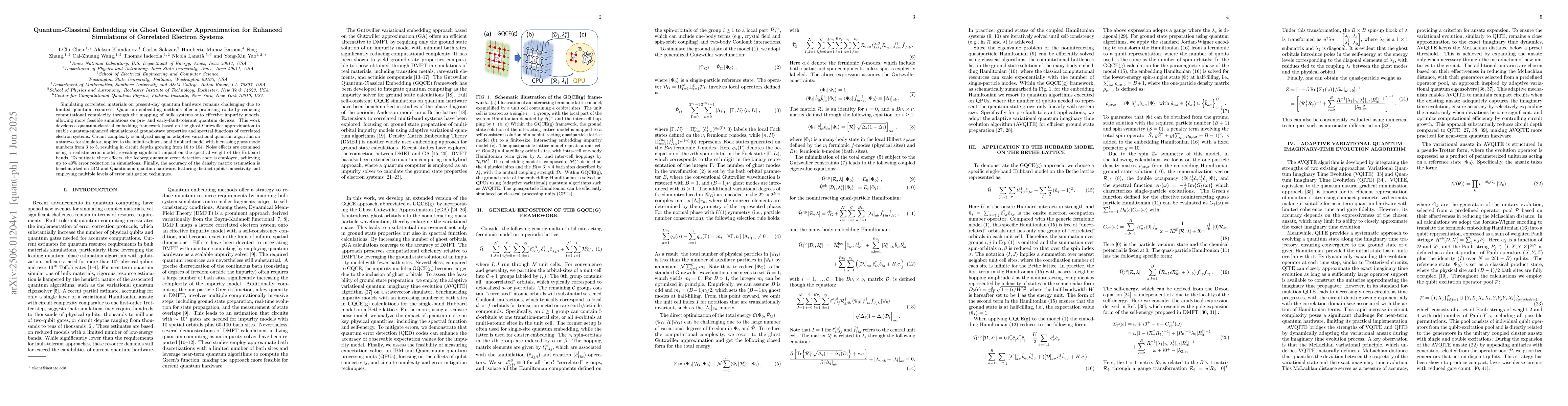 Thumbnail for Quantum-Classical Embedding via Ghost Gutzwiller Approximation for
  Enhanced Simulations of Correlated Electron Systems