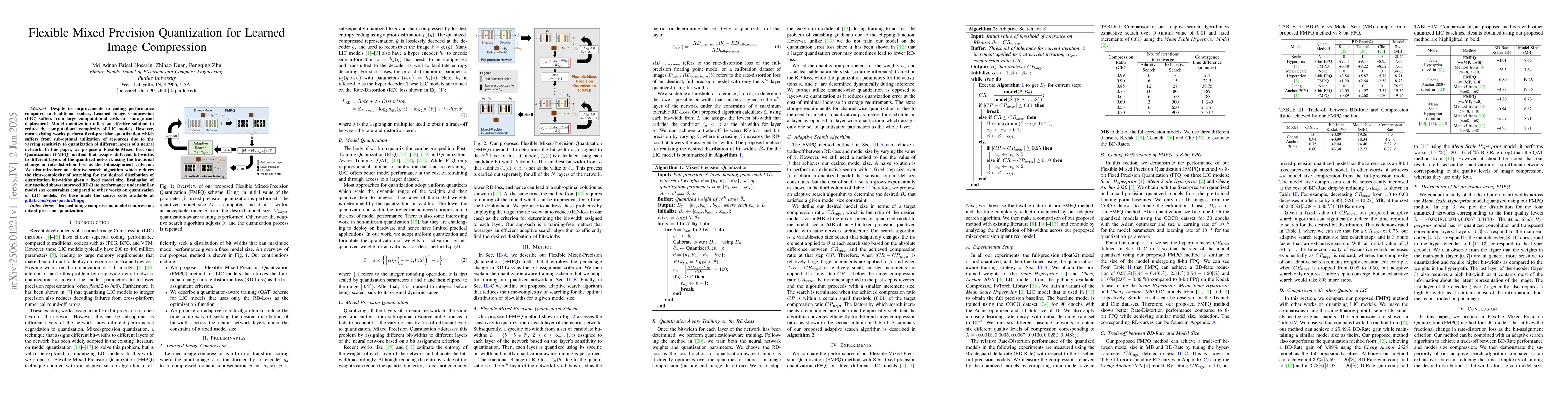 Thumbnail for Flexible Mixed Precision Quantization for Learned Image Compression