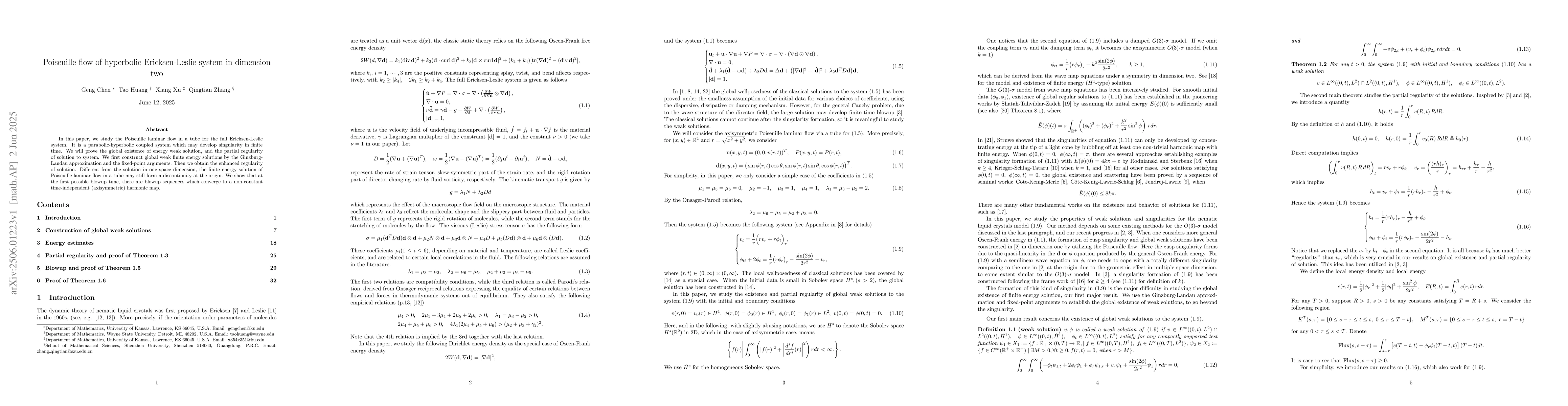 Thumbnail for Poiseuille flow of hyperbolic Ericksen-Leslie system in dimension two