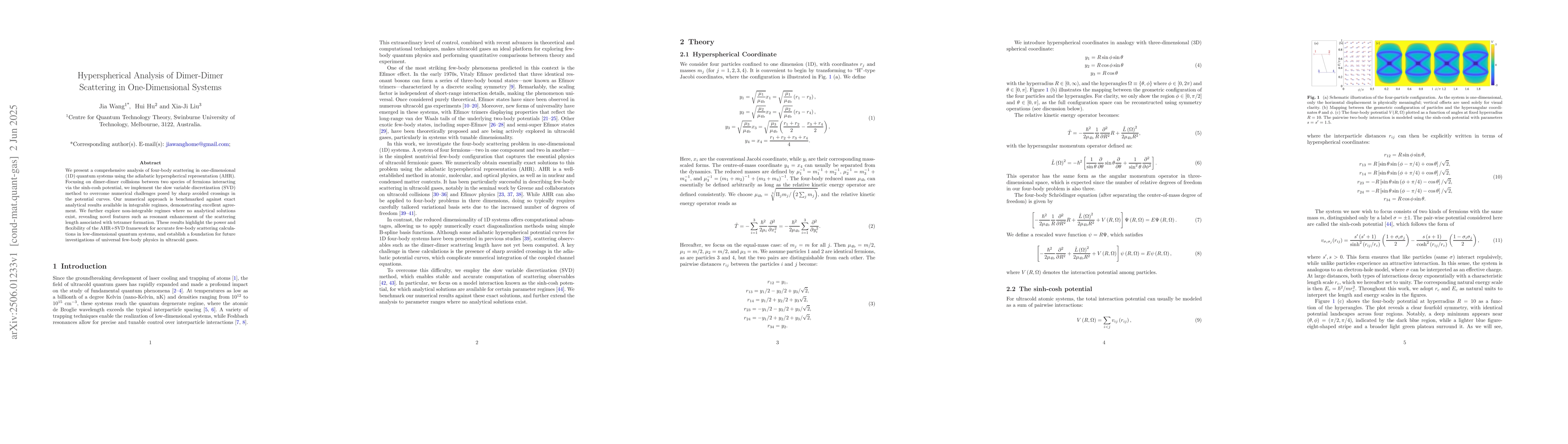 Thumbnail for Hyperspherical Analysis of Dimer-Dimer Scattering in One-Dimensional
  Systems
