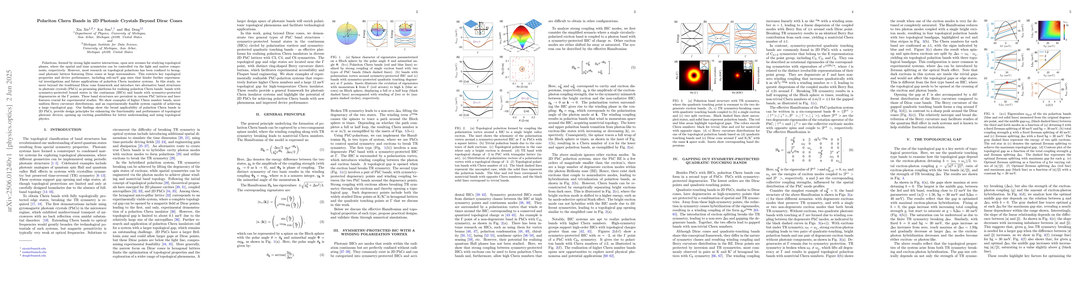 Thumbnail for Polariton Chern Bands in 2D Photonic Crystals Beyond Dirac Cones