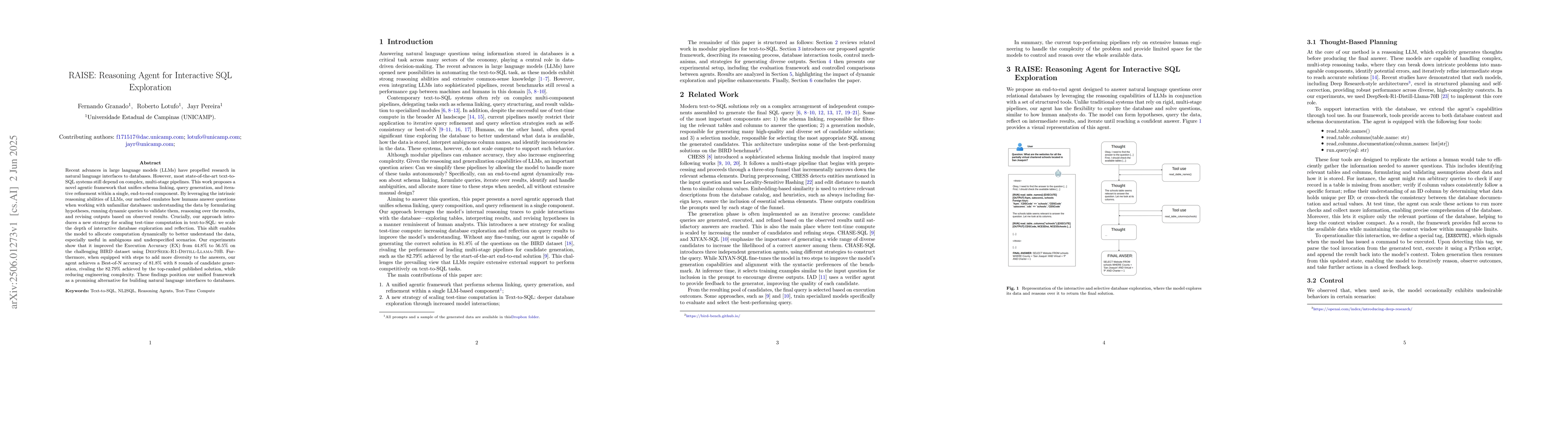 Thumbnail for RAISE: Reasoning Agent for Interactive SQL Exploration