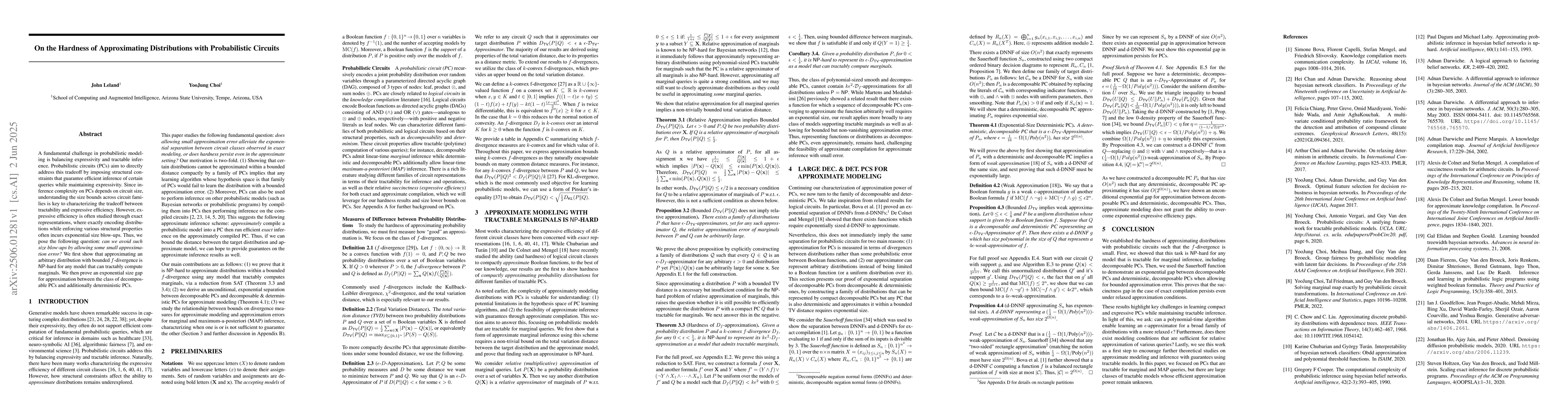 Thumbnail for On the Hardness of Approximating Distributions with Probabilistic
  Circuits