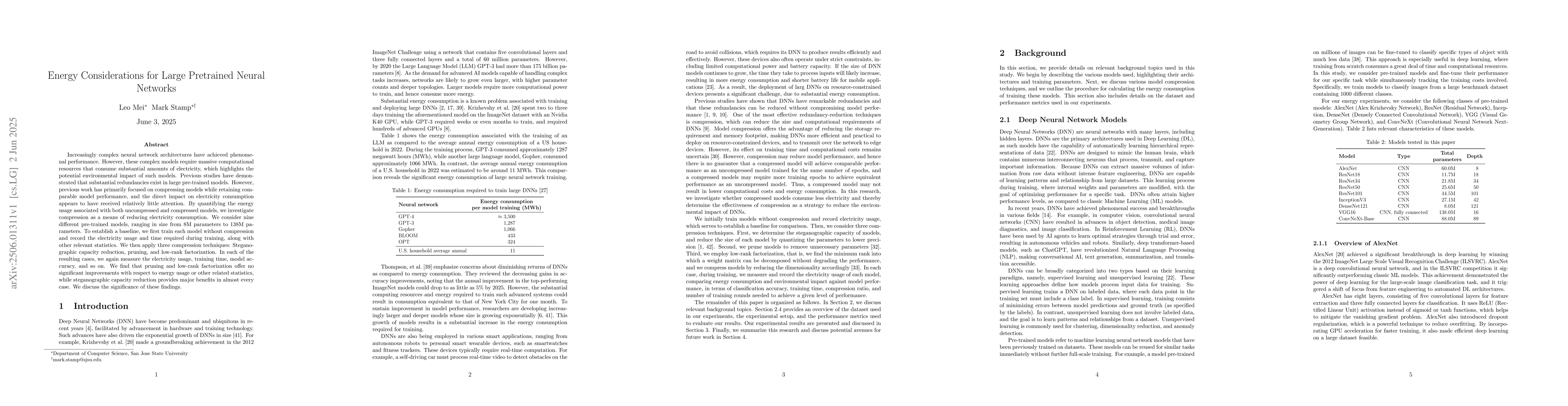 Thumbnail for Energy Considerations for Large Pretrained Neural Networks
