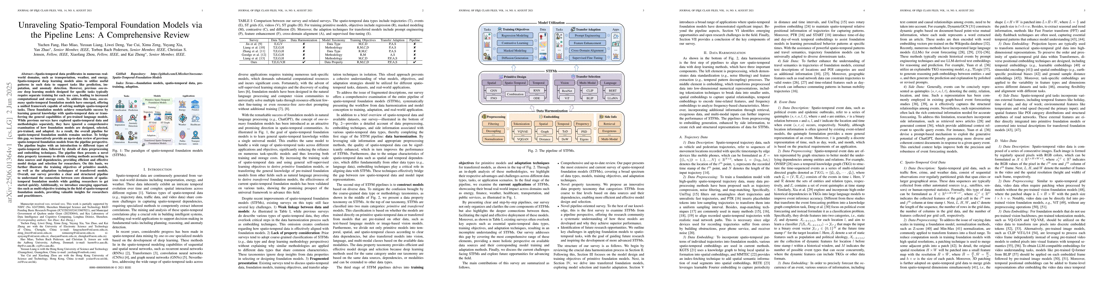 Thumbnail for Unraveling Spatio-Temporal Foundation Models via the Pipeline Lens: A
  Comprehensive Review