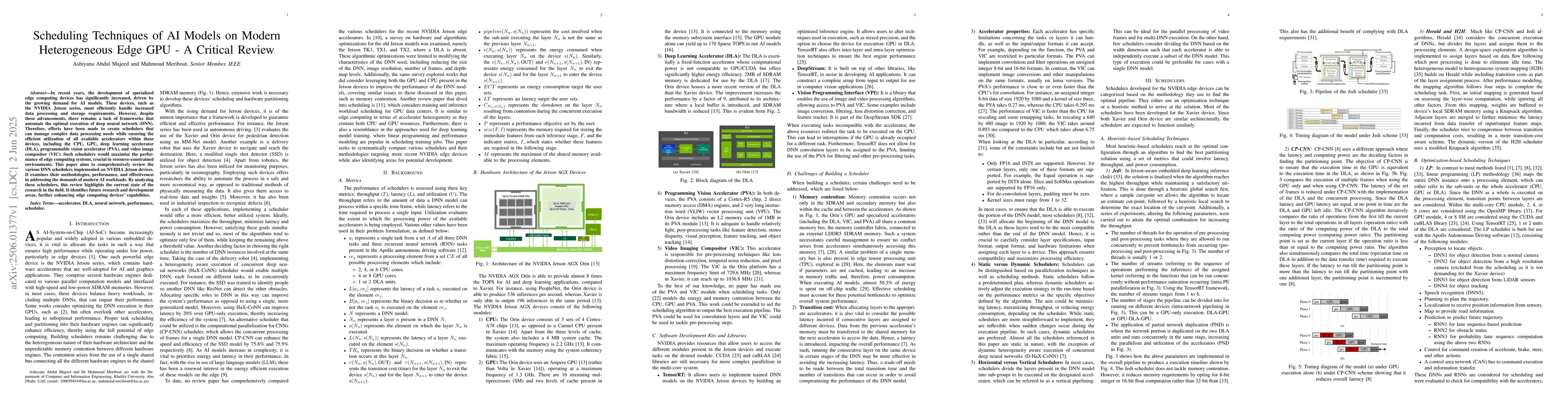 Thumbnail for Scheduling Techniques of AI Models on Modern Heterogeneous Edge GPU -- A
  Critical Review