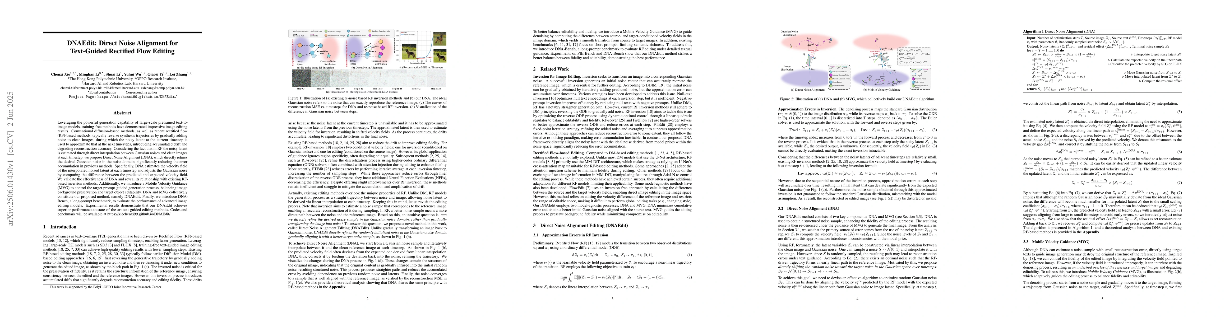 Thumbnail for DNAEdit: Direct Noise Alignment for Text-Guided Rectified Flow Editing