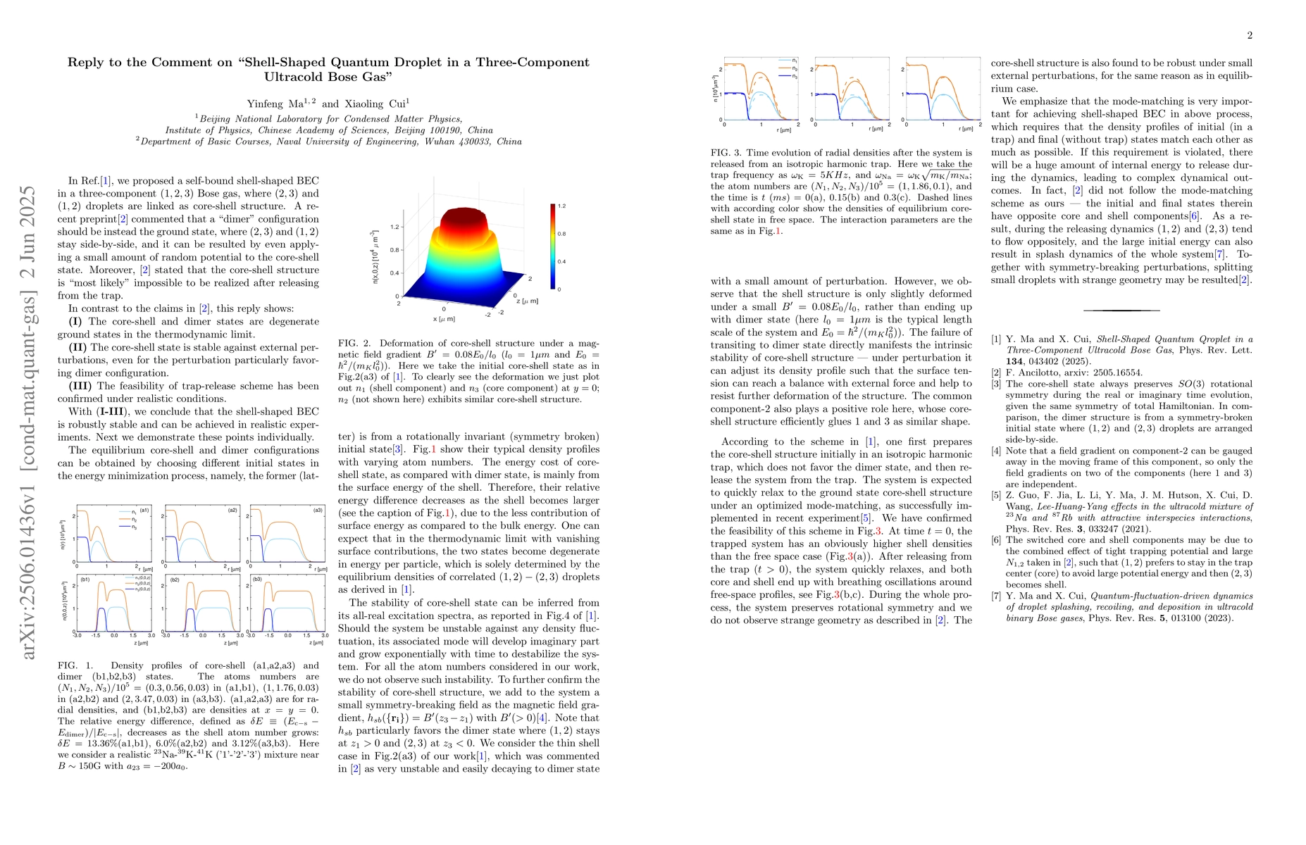Thumbnail for Reply to the Comment on "Shell-Shaped Quantum Droplet in a
  Three-Component Ultracold Bose Gas"
