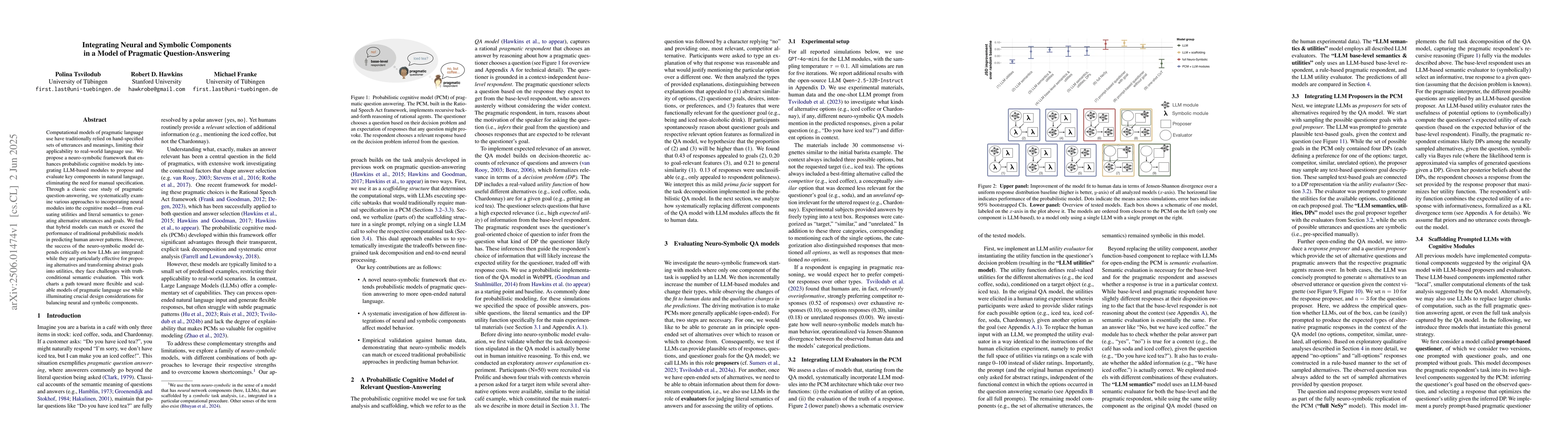 Thumbnail for Integrating Neural and Symbolic Components in a Model of Pragmatic
  Question-Answering