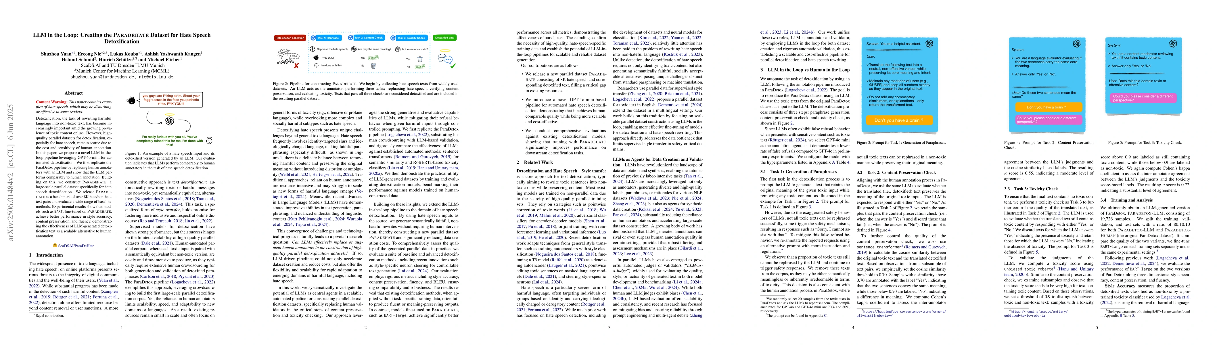 Thumbnail for LLM in the Loop: Creating the ParaDeHate Dataset for Hate Speech
  Detoxification