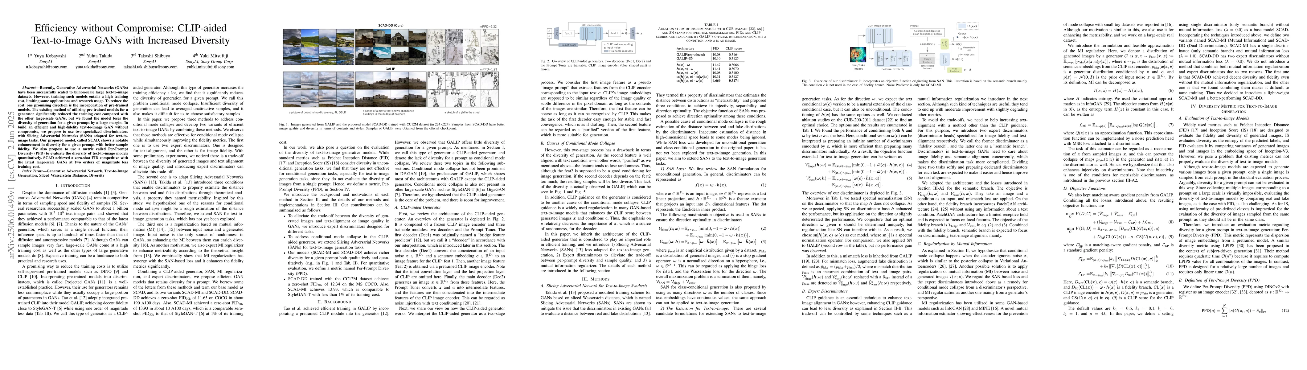 Thumbnail for Efficiency without Compromise: CLIP-aided Text-to-Image GANs with
  Increased Diversity